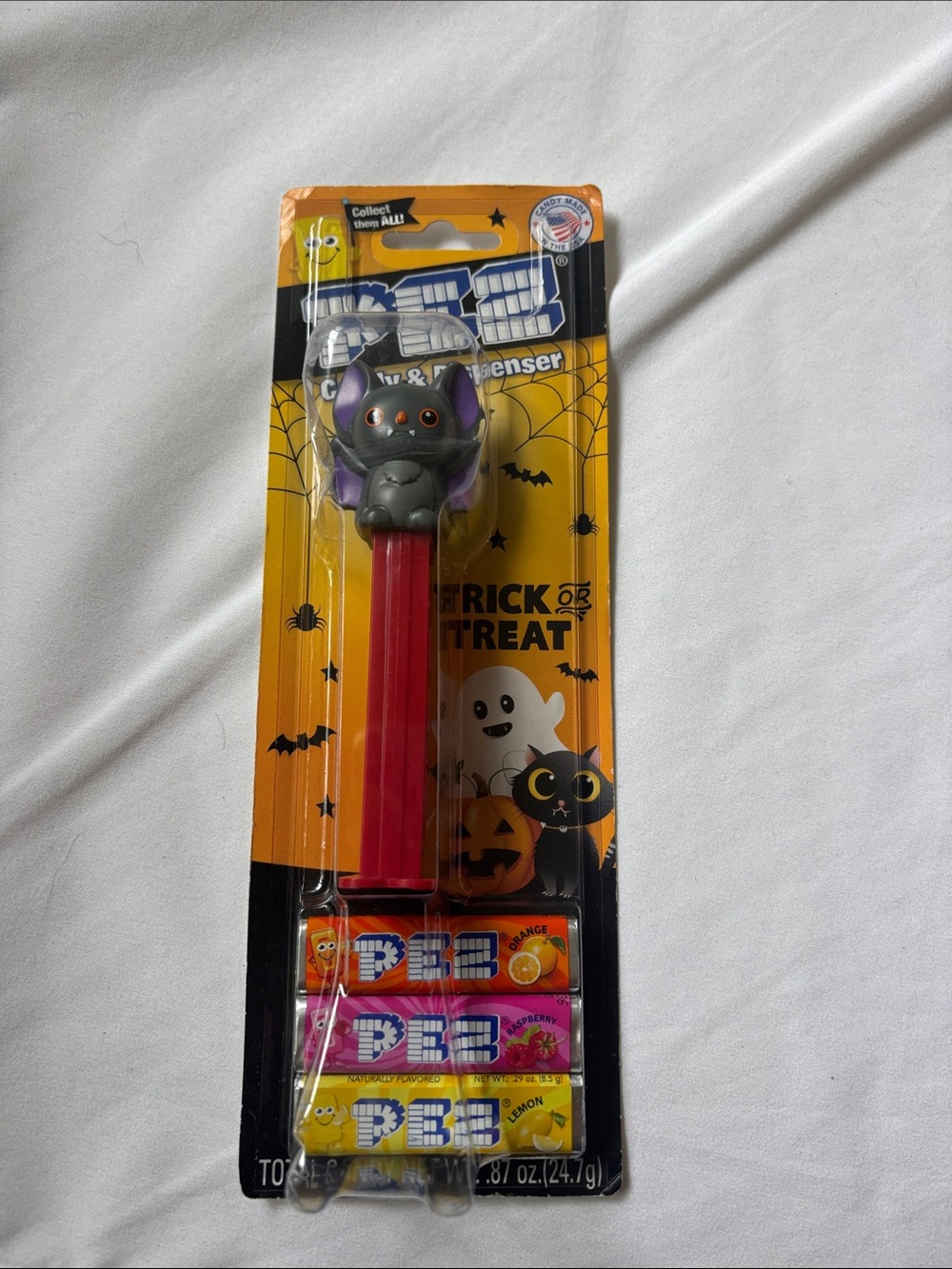 PEZ Halloween Bat Head Candy Dispenser - Red Stem